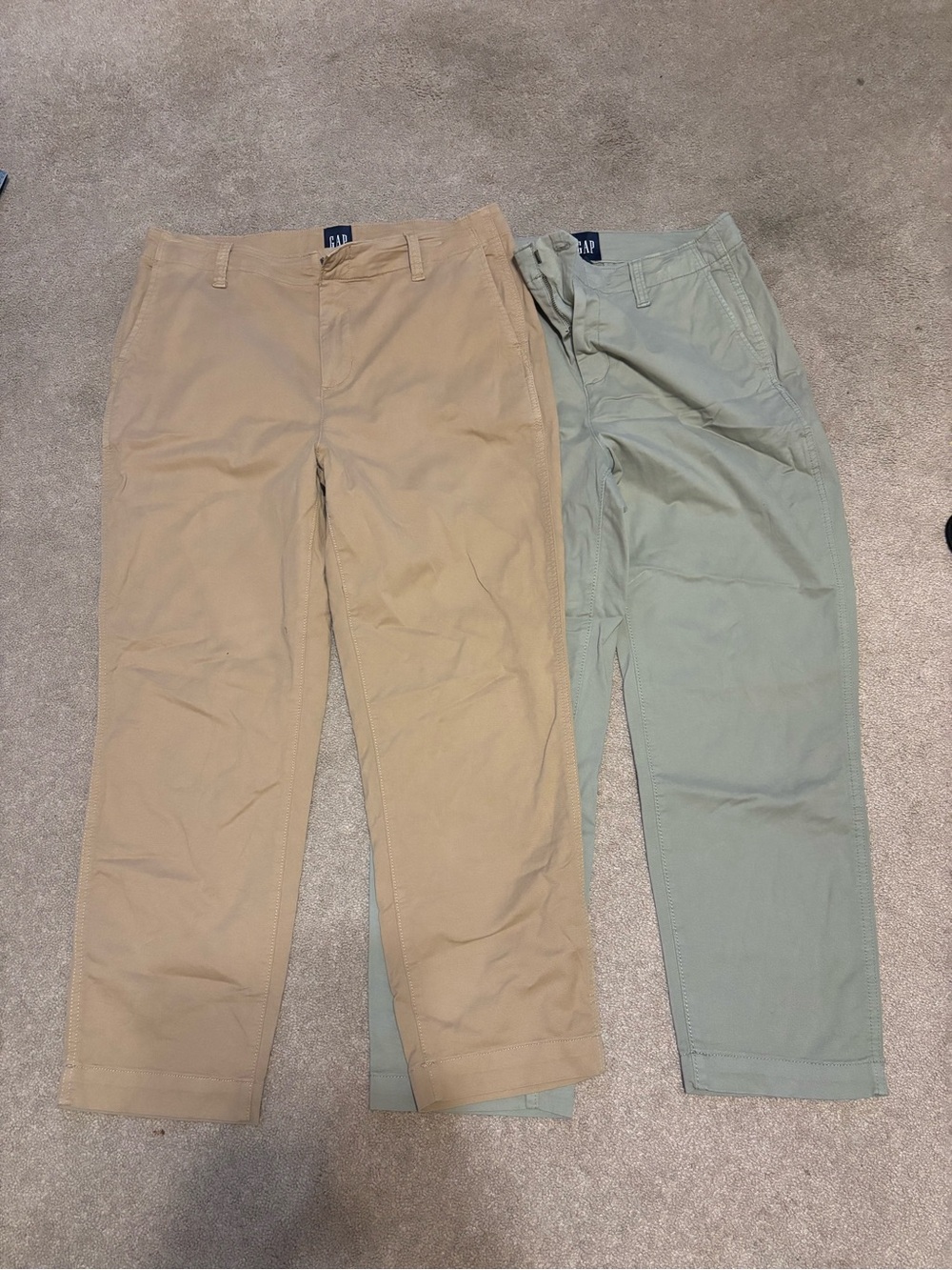 GAP Women Chino Pants in Khaki and Sage Green